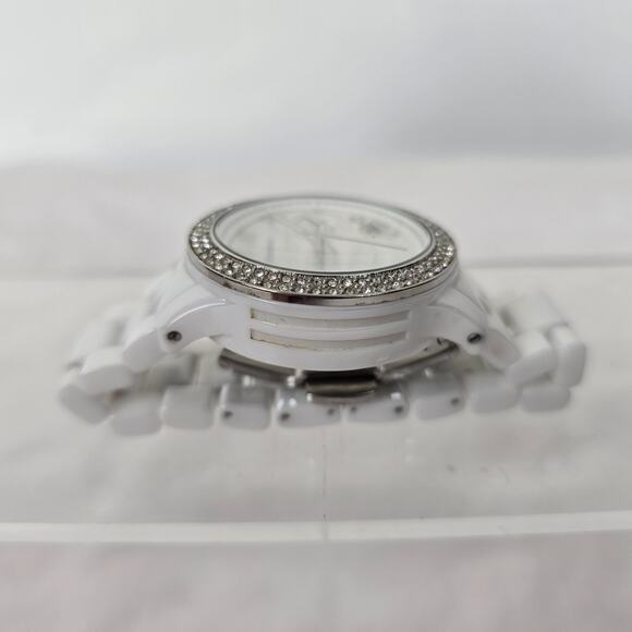 WOMENS MICHAEL KORS Runway White Dial Ceramic Strap with Glitz MK5188 - Picture 5 of 14